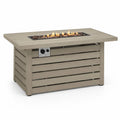 Gas-Feuertisch Gartentisch 132 x 68 x 63 cm pulverbeschichtetes Aluminium Edelstahlbrenner rechteckig Taupe Schwarz