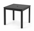 Gartentisch quadratisch mit Schirmloch HDPE Kunststoff Lamellen Schwarz 90 x 90 x 74 cm