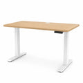Elektrisch höhenverstellbarer Schreibtisch 140 x 70 x 72-118 cm MDF Tischplatte Stahlgestell Holzoptik Weiß