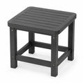 Gartentisch Beistelltisch quadratisch aus HDPE Kunststoff mit Lamellenoptik Schwarz 50 x 50 x 45 cm