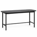 Schreibtisch Bürotisch rechteckig 120 x 50 x 75 cm MDF Tischplatte Stahlrohrgestell abgerundete Ecken Schwarz