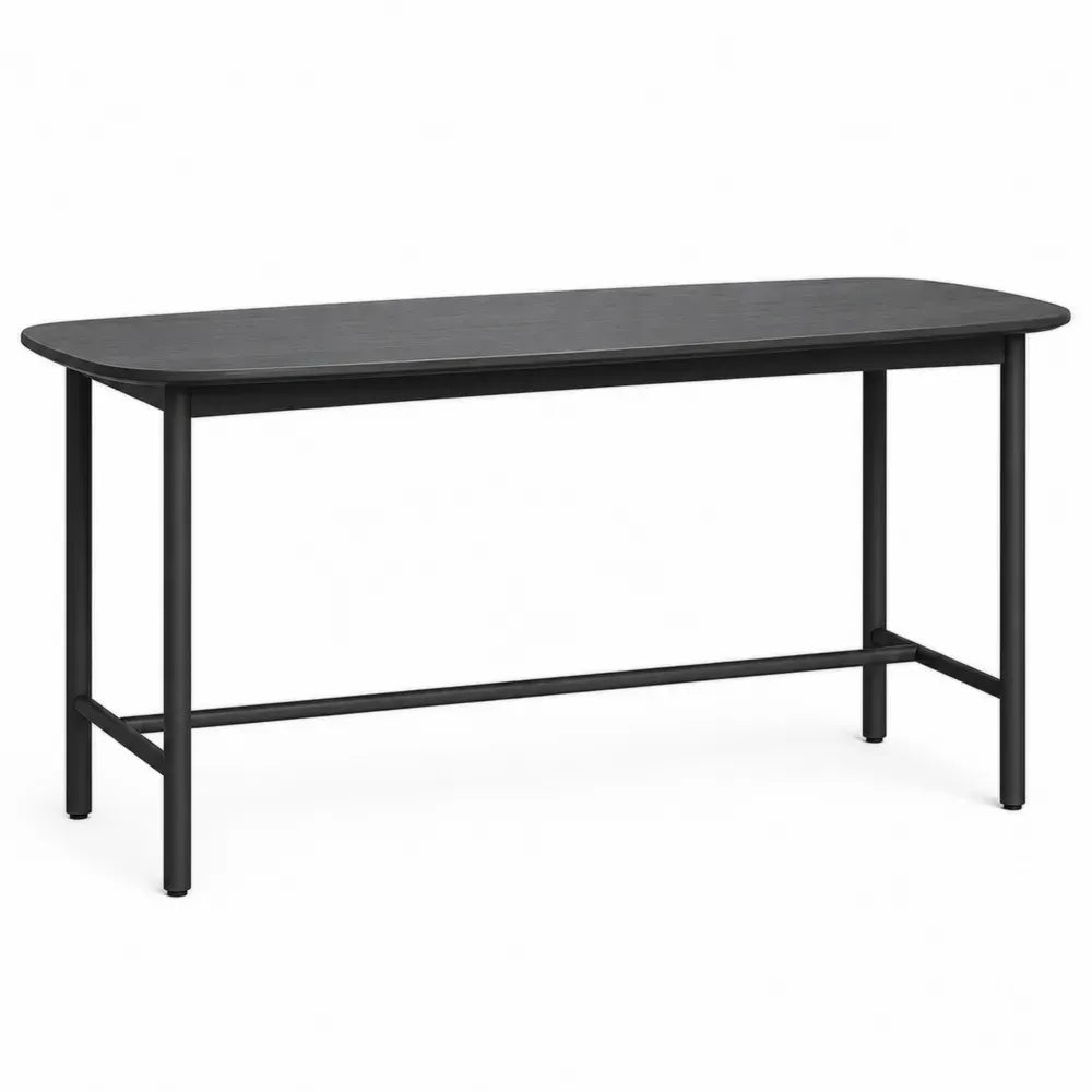 Schreibtisch Bürotisch rechteckig 120 x 50 x 75 cm MDF Tischplatte Stahlrohrgestell abgerundete Ecken Schwarz