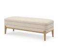 Schlafzimmerbank Bettbank gepolstert 120 x 42 x 45 cm Polyester-Bouclé Gummibaumholz Beine Beige Naturholzfarben